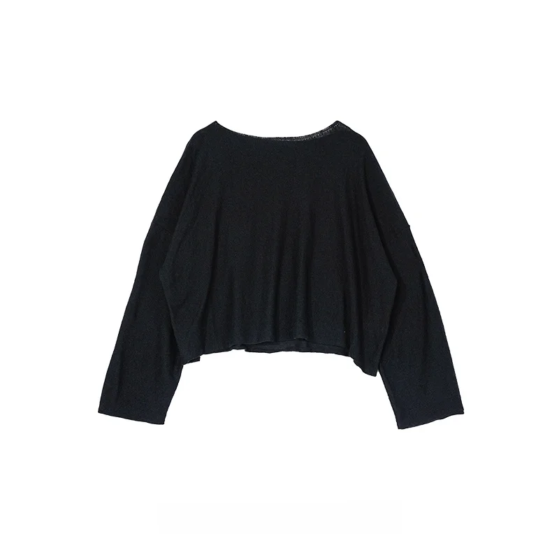 Ordinary times Early Autumn Slimming Base Layer Knitted irt Flat Collar Simple Sle Women's Faion Pure Color Crew Ne - AliExpress Sweaters&Jumpers