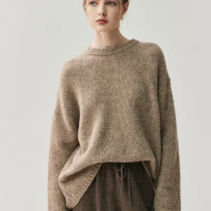 Thiened Warmth Women's Camere Sweater Gentle Lazy Sle Five-Needle round Ne Camel Hair Long Sve Soft Cozy Knitted Top - AliExpress Sweaters&Jumpers