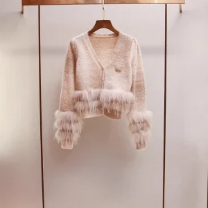 Mansande High-End Women's Short Knitted V-Neck Cardigan Korean Style Gentle Sweet Autumn New Arrival Polyester Fiber Long Sleeve - AliExpress Sweaters&Jumpers