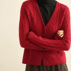 30% Camere 70% Wool V-Ne Knitted Sweater Vintage Sle Women's Coat Winter Edition Double-Strand Regular Sve Long - AliExpress Sweaters&Jumpers