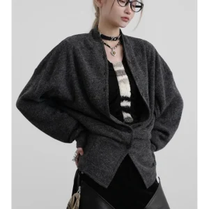 WYHX Vintage Sle Women's Long Sve Knitted Cardigan Waist-Cinching Cuffs Button-front Closure Regular Length Winter Outer... - AliExpress Sweaters&Jumpers