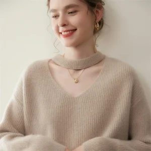 Trend Women's Sweater Pullover 100% Cashmere Autumn Winter Sweater Warm Clothes Hanging V-neck Long Sleeve Knitwear Sexy Office - AliExpress Sweaters&Jumpers