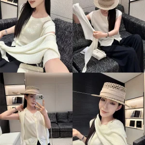 Spring Early Layering Knitted Vest Hollow out oulder Wrap Women's Spring Summer T-irt Top French Sle Loose Fit - AliExpress Sweaters&Jumpers