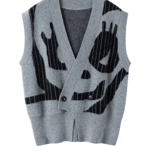 Autumn Winter Women's Cashmere Sweater Waistcoat Irregular V-neck Cardigan Jacquard 100% Cashmere Knitwear Vests Loose Clothing - AliExpress Sweaters&Jumpers