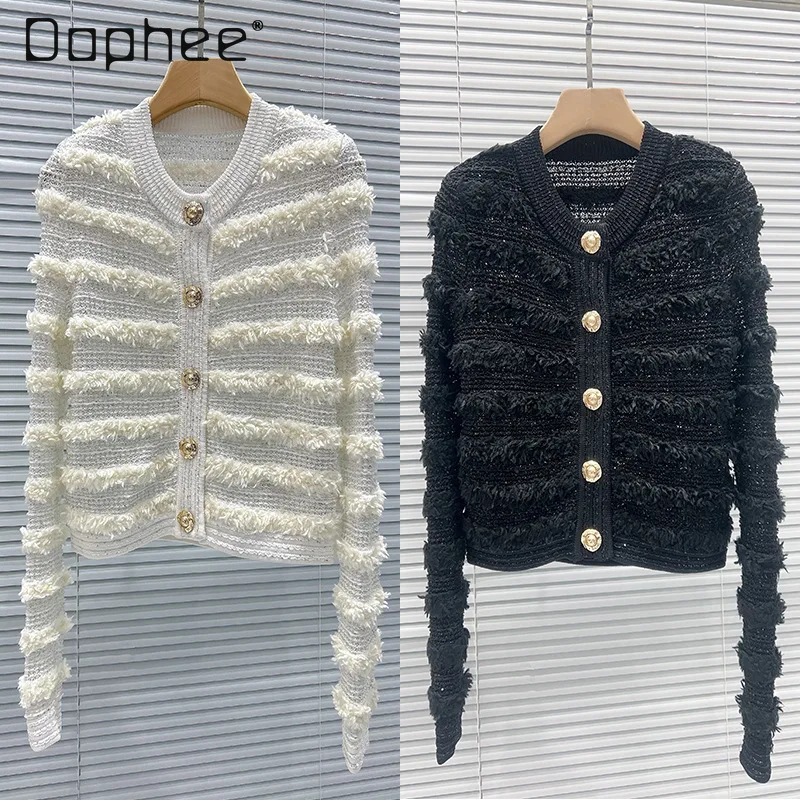 2026 Spring New French Plush Gentle Temperament Cardigan Women Fashion Versatile Short Round Neck Single-Breasted Cardigans - AliExpress Sweaters&Jumpers