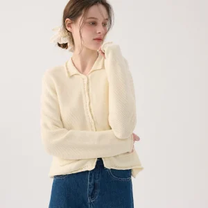Sullenger Knitted Heavyweight Linen Cardigan Women's Spring Open Front Buttoned Sweater Floral Embroidery Soft Cotton Blend - AliExpress Sweaters&Jumpers