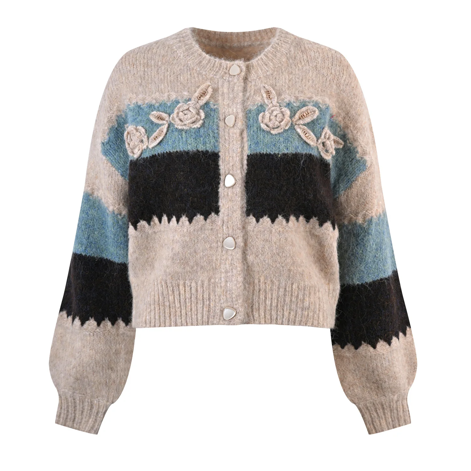 Sweet Sle Knitted Open Cardigan Loose Fit round Ne Hook Flower Color Blo Design Autumn New Arrival Women's Sweater - AliExpress Sweaters&Jumpers