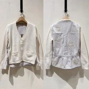 2025 Autumn Winter French Niche Knit Paneled Shirt V-Neck Short Cardigan with Embroidery Elk Bird - AliExpress Sweaters&Jumpers