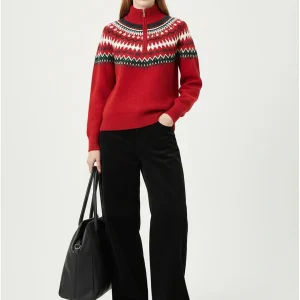 Red Wool Camere f Zip Knitted Sweater Loose Fit Vintage Sle Women's Long Sve Warm Cardigan for New Year's Outfit - AliExpress Sweaters&Jumpers
