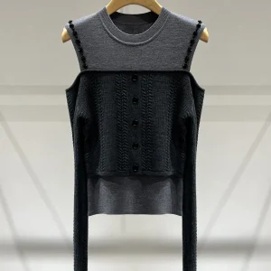Slim Fit Knitwear oulder Bared round Ne ey Women's Faion Autumn 2025 Unique High-End Sle Comfortable Brea... - AliExpress Sweaters&Jumpers