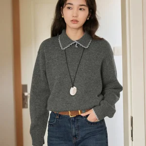Solighter 00% Wool Handmade Hooked Flower Women's Overhead Sweater Color Blo Sle Long Sve Regular Fit Spring Faion - AliExpress Sweaters&Jumpers