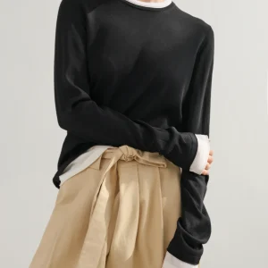 VG lway Early Spring Versatile Knitted Wool Blend Long Sve round Ne Base irt Layering Top Commute Sle Loose Fit - AliExpress Sweaters&Jumpers