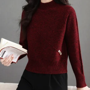 Thiened f-High Collar Knitted Woolen Base irt for Women Autumn Winter New Sle Mommy Clothes Faionable ly Wome... - AliExpress Sweaters&Jumpers