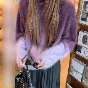 Autumn Winter Knitted Fce Women's Sweater Coat Medium Length Lazy Sle Design Casual Wool Blend Long Sve round Ne Top - AliExpress Sweaters&Jumpers