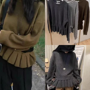 Soft Cozy Women's Knitted Sweater Loose Fit round Ne Lazy Sle Detachable Hem Winter Dongdaemun Faion Casual Long Sve - AliExpress Sweaters&Jumpers
