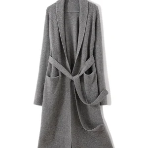 New Chic Long Style Cashmere Sweater Autumn Winter Women Casual Loose Cardigan 100% Merino Wool Sashes Knitwear Soft  Overcoat - AliExpress Sweaters&Jumpers
