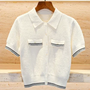 Ele Knitted Cardigan Women's Top Turn-down Collar ort Sve Spring Faion Commute Sle Regular Fit Single Piece - AliExpress Sweaters&Jumpers
