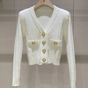 Open Cardigan Long Sve V-Ne Slimming White Top for Women Ele Casual Knitted Wear Comfortable Breathable - AliExpress Sweaters&Jumpers