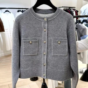 Ele Knitted Cardigan Sweater Women's Faion Commute Sle Medium Softn Long Sve round Ne ort Coat AL7650 - AliExpress Sweaters&Jumpers