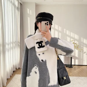 Arctic Bear Guard Plu Cartoon Woolen Knitted Sweater Women's round Ne Loose Slimming Camere Sweater Warmth Daily Wear - AliExpress Sweaters&Jumpers