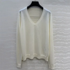 Women's sweater New elastic knitted long sleeved top for spring 2026 100% wool V-neck pullover jersey for women Casual Knitwear - AliExpress Sweaters&Jumpers