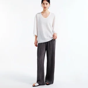 Mild U-ne Flared Sve Mid-length Knitted Cotton T-irt Soft Casual Sle Seven-quarter Sve Length Regular Fit Women's... - AliExpress Sweaters&Jumpers