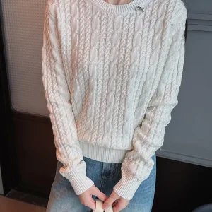 Early Spring Knitted Camere Sweater  Knot Decoration Soft And Smooth White Knitted Sweater Casual Sle round Ne - AliExpress Sweaters&Jumpers