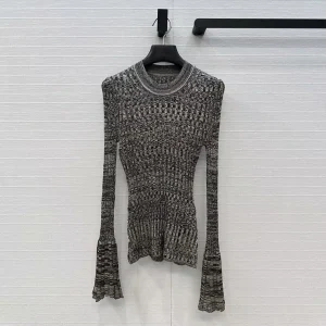 New Autumn Vintage Pullover Women's Sweater Striped Jacquard O-neck Flare Long Sleeve Elegant Lady Vintage Slim Knitted Jumper - AliExpress Sweaters&Jumpers