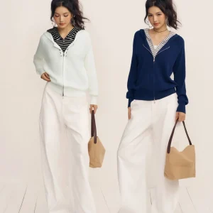 Unique Casual Women's Knitted Cardigan Fake Two-Piece Long Sve Zipper Closure Nylon Blend Comfortable Fit Spring Autumn Wear - AliExpress Sweaters&Jumpers
