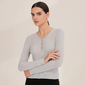 BY3521219 Women's Ribbed Wool Blend Sweater V-Neck Pullover Long Sleeve Fall Fashion for Ladies - AliExpress Sweaters&Jumpers