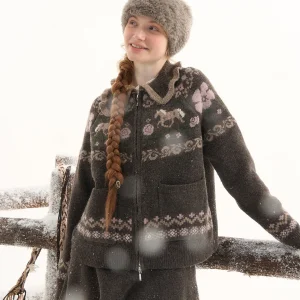 LOLOL Star S Little  Open Cardigan Sweater Women Winter Fair Isle Vintage Outerwear Collared Knitted Top - AliExpress Sweaters&Jumpers