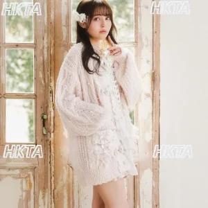 Original Japanese 2026 Spring Sweet Super Cute Mid-Length Knitted Sweater Coat Girls Bow and Lace Trim Liz Cardigan Sweater Top - AliExpress Sweaters&Jumpers