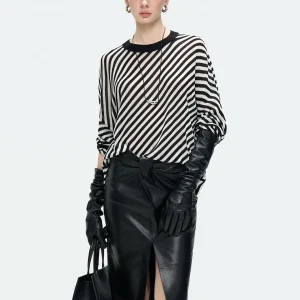 LUR Simple Commuter Striped Knitwear Women's Loose Long Sve round Ne Thin Spring New Sle Breathable Comfortable Top - AliExpress Sweaters&Jumpers