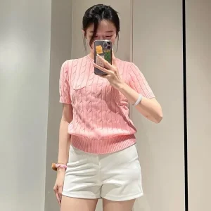 2024 Summer New Sle Women's round Ne ort Sve Knitted T-irt Pure Cotton  Striped Pattern Korean Sle Commute Wind - AliExpress Sweaters&Jumpers
