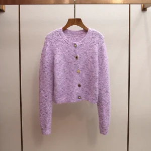 MaSande High-End Women's Spring New Korean Sle Loose round Ne Single Button Ele Faionable Polyester Knitted Sweater - AliExpress Sweaters&Jumpers