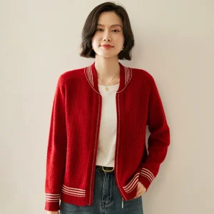 Fall/Winter Loose Women's Baseball Collar Cashmere Sweater Zipper Sweater Cardigan Wool Knitted Hooded Jacket - AliExpress Sweaters&Jumpers