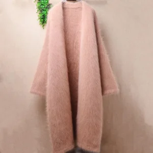Ladies Women Autumn Winter Thick Warm Hairy Plush Mink Cashmere Knitted Long Falre Sleeves Loose Long Sweater Cardigans Mantle - AliExpress Sweaters&Jumpers