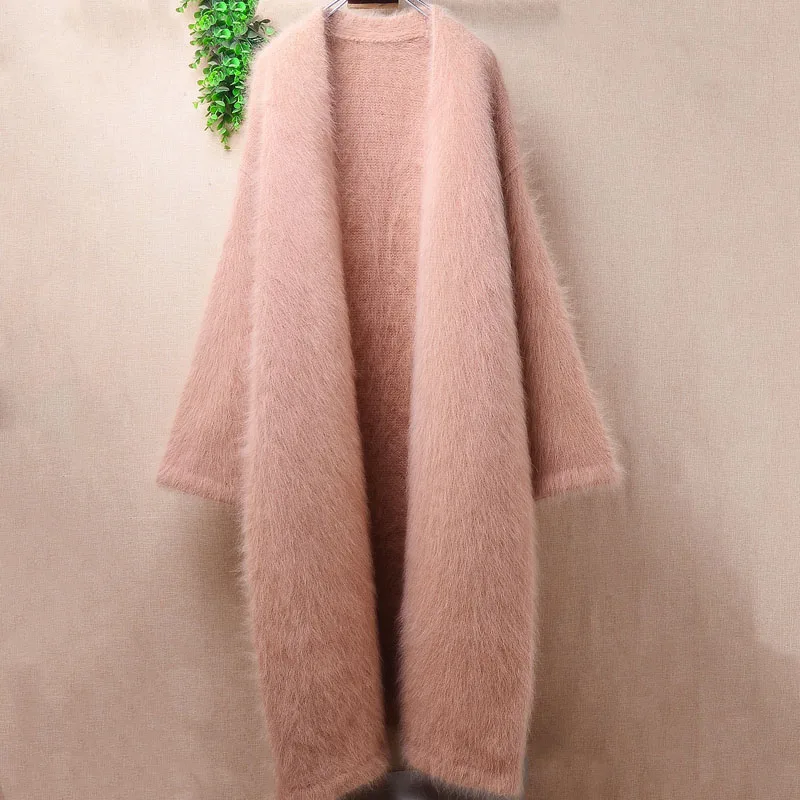 Ladies Women Autumn Winter Thick Warm Hairy Plush Mink Cashmere Knitted Long Falre Sleeves Loose Long Sweater Cardigans Mantle - AliExpress Sweaters&Jumpers