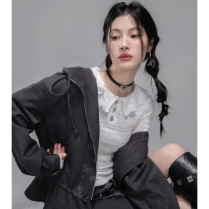 COTRE Warm Mist White Hollow out Collar Lotus Le  Base irt Casual Sle Long Sve Slim Fit Knitted Top for Women - AliExpress Sweaters&Jumpers