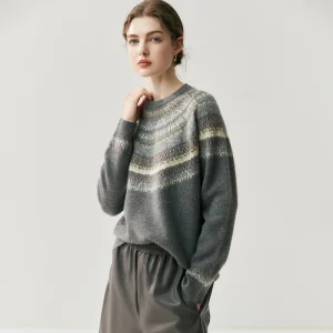 High-end Women's 100% Cashmere O-neck Pullover Top Autumn Winter With Floral Design Gentle Temperament Soft Cashmere Knitted Top - AliExpress Sweaters&Jumpers