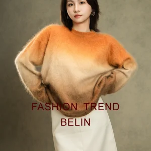 Faionable adient Color Woolen Knitted Sweater Women's Pull over Long Sve V-Ne Mid-Length Casual Comfortable Fit Sweater - AliExpress Sweaters&Jumpers