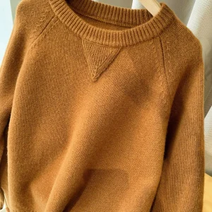 New Autumn/Winter Round Neck Jacquard Knit Top For Women, Loose Fit, Slimming, Versatile And Stylish. - AliExpress Sweaters&Jumpers