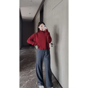 Sweet John ZZ2308 Autumn Winter Luxury High Collar Knitted Sweater Woolen Premium Quali Faionable Sle Women's Camere - AliExpress Sweaters&Jumpers