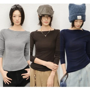 Gold Wool Base irt One oulder Slim Fit Knitted Sweater for Women Simple Casual Sle Regular Sve Long Winter Faion - AliExpress Sweaters&Jumpers