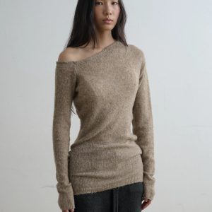 Slim Fit Long Sve Knitted Sweater Staable Thin Casual Sle oulder Angle Design Comfortable Wool Blend Daily Wear - AliExpress Sweaters&Jumpers