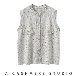 SoftCash High Quality Women's 100% Cashmere Sweater with Simple Sleeveless Cardigan Vest Autumn Winter Comfortable Knitwear Tops - AliExpress Sweaters&Jumpers