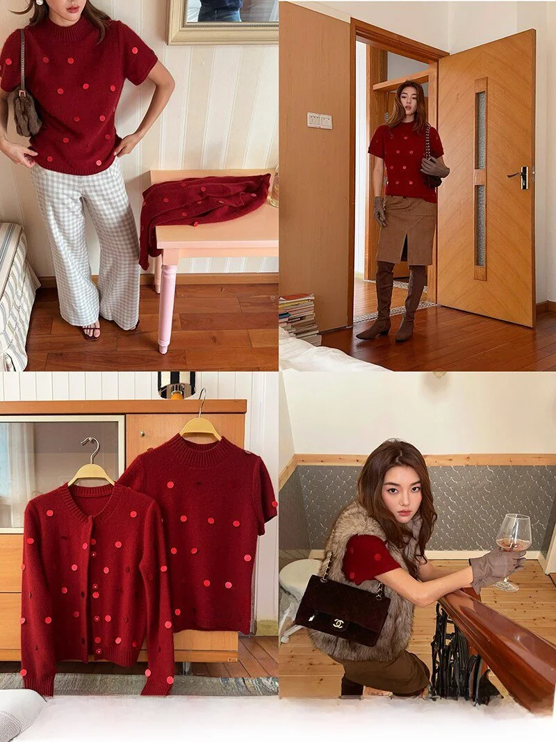 Handmade Polka Concerto ort Sve Stand Collar Cardigan with Bead Embelliments Bear Fur Women's Knitted Sweater Coat - AliExpress Sweaters&Jumpers