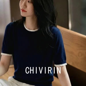 Chivirin Luxury Silk Camere ort Sve Knitted Sweater Women's Spring Faion Color Blo Crochet Lace Loose Sweater - AliExpress Sweaters&Jumpers