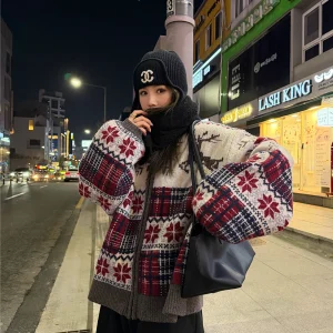 D YANGJUN Cisas New Year Lazy Sle Casual Loose Fit Women's Sweater Long Sve Zipper Closure Cardigan Versatile Faio... - AliExpress Sweaters&Jumpers