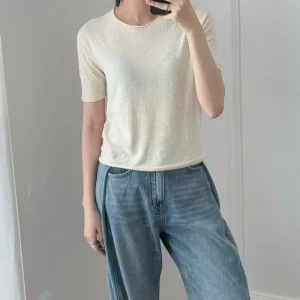 Cashmere-blend Short-sleeved Base Top Knitwear - AliExpress Sweaters&Jumpers